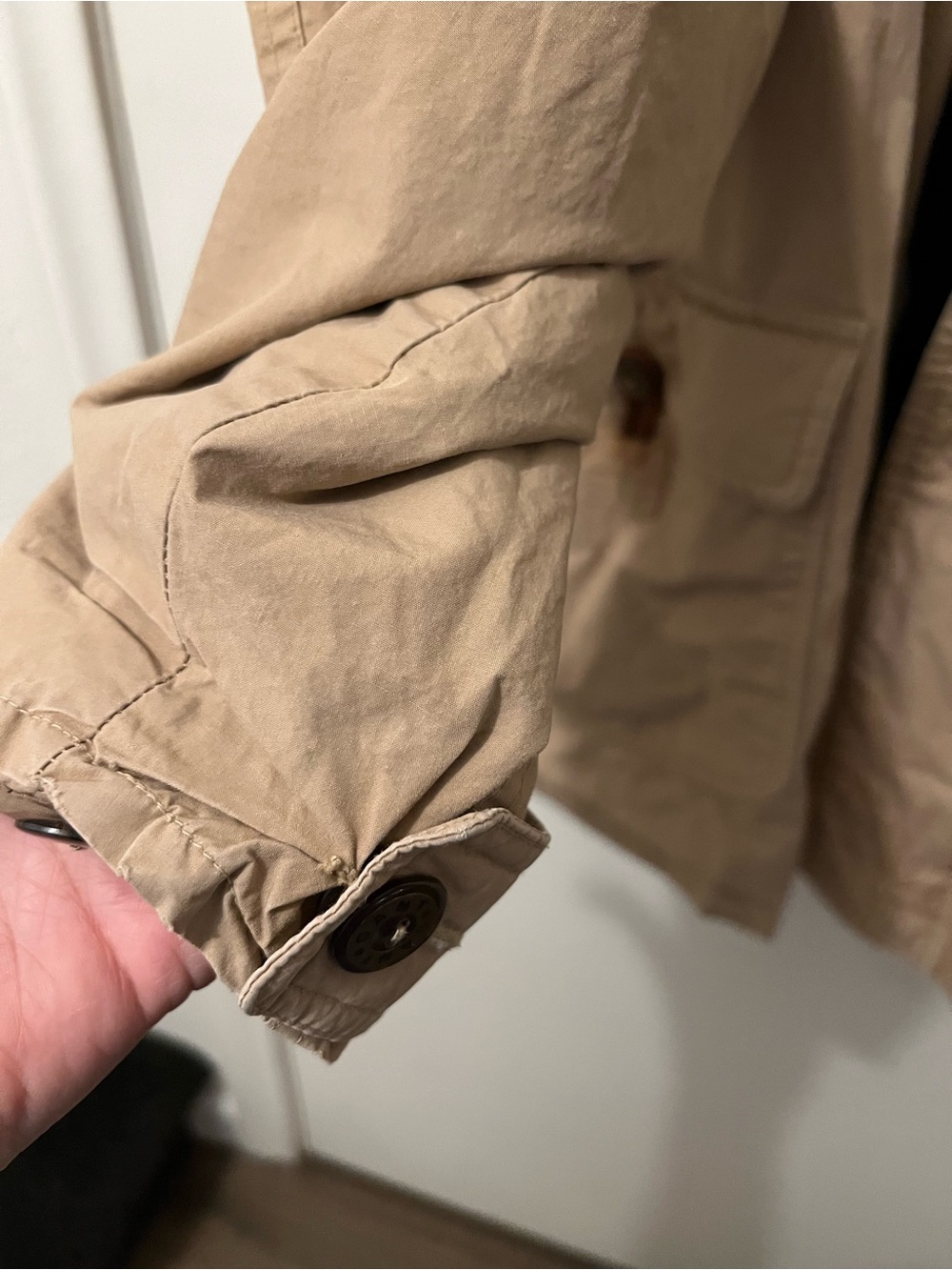 Gant Beige Field Jacket with Brown Leather Collar - Picture 10 of 10